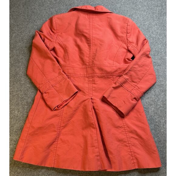 Women's ANN TAYLOR Coral Thigh Length Dress Style/Pea Coat Size M Spot On Sleeve - Picture 2 of 11